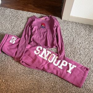 Aeropostale Peanuts Purple Top and bottom